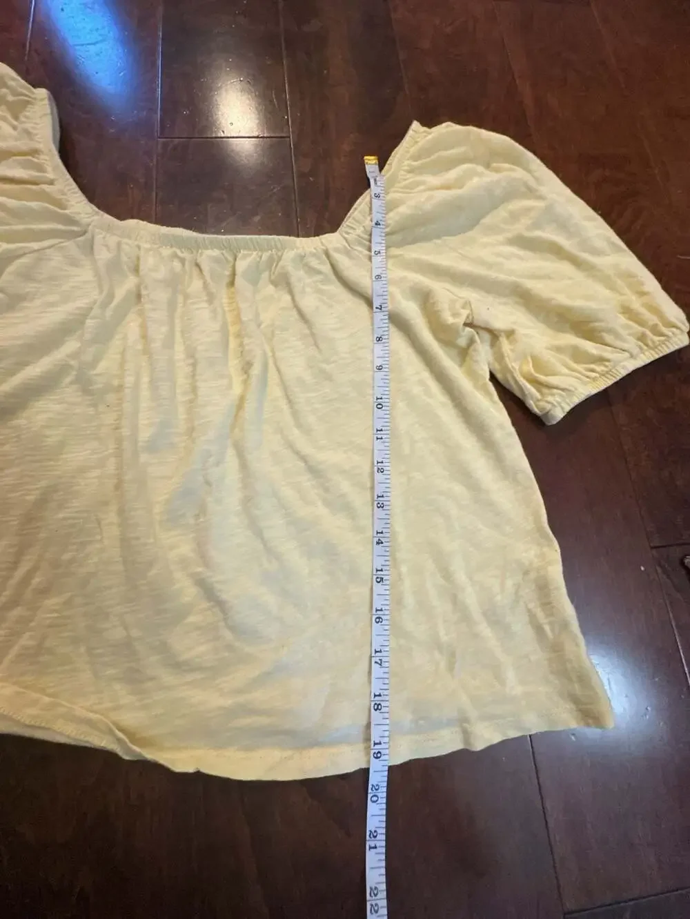Old Navy Women's Yellow Puff Sleeve Off-The-Shoulder Cotton Top Size Large